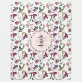 Schattigee Bloemen Kolibrie Tuin Fleece Deken (Voorkant)