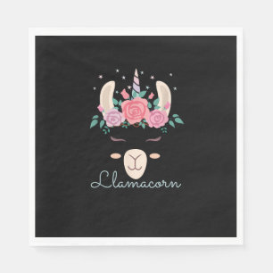 Schattigee Bloemen Lamacorn Llama Eenhoorn Kawaii Servet