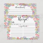 Schattigee Bloemen Lijst Vrijgezellenfeest Recept  Briefkaart (Voorkant / Achterkant)