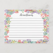 Schattigee Bloemen Lijst Vrijgezellenfeest Recept  Briefkaart (Achterkant)