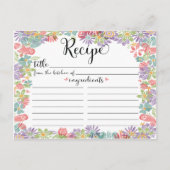 Schattigee Bloemen Lijst Vrijgezellenfeest Recept  Briefkaart (Voorkant)