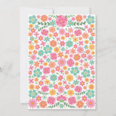 Schattigee bloemen meisje doop uitnodiging (Achterkant)