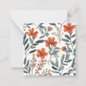 Schattigee bloemen Minimale Vrijgezellenfeest Notitiekaartje (Achterkant)