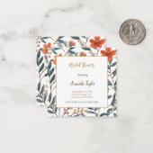 Schattigee bloemen Minimale Vrijgezellenfeest Notitiekaartje (Voorkant / Achterkant in situ)