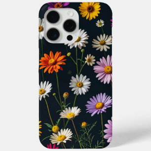 Schattigee bloemen op een donkere achtergrond iPhone 15 pro max hoesje