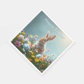 Schattigee Bloemen Paashaas Party Servet (Hoek)