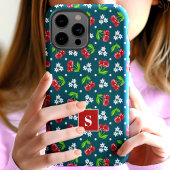 Schattigee Bloemen Polka Dot Kersen Blauwgroen Mon Case-Mate iPhone Case
