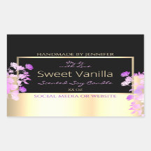 Schattigee Bloemen Product Verpakkingsetiketten Zw