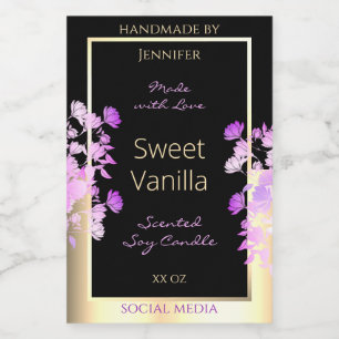 Schattigee Bloemen Product Verpakkingsetiketten Zw Voedselcontainer Etiket