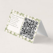 Schattigee Bloemen QR Code Gevouwen Visitekaartjes (Achterkant)
