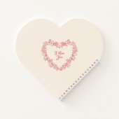 Schattigee Bloemen Rode Hart Naam Valentijnsdag Notitieboek (Achterkant)