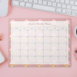 Schattigee Bloemen Roze Paddenstoel Maandelijkse P Notitieblok