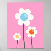 Schattigee bloemen roze poster (Voorkant)