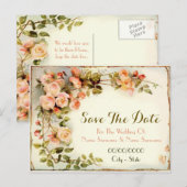 Schattigee bloemen, rozen aankondigingskaart (Voorkant / Achterkant)