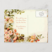 Schattigee bloemen, rozen aankondigingskaart (Achterkant)