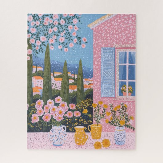 Schattigee bloemen Schilderachtig landschapspuzzel Legpuzzel (Verticaal)