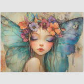 SCHATTIGEE BLOEMEN SPROOKJE MEISJE DECOUPAGE TISSUEPAPIER (Voorkant)