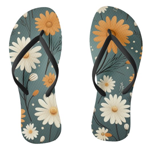 Schattigee bloemen teenslippers (Voetbed)