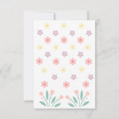 Schattigee Bloemen Tiny Hopper Bunny Baby shower Bedankkaart (Achterkant)