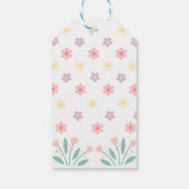 Schattigee Bloemen Tiny Hopper Bunny Baby shower Cadeaulabel (Achterkant)