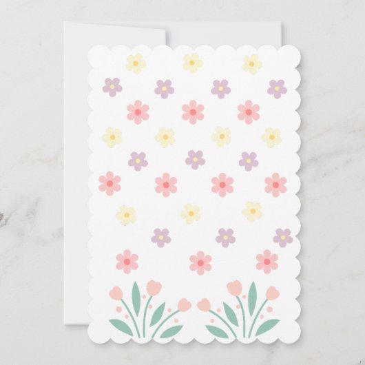 Schattigee Bloemen Tiny Hopper Bunny Baby shower Kaart (Achterkant)