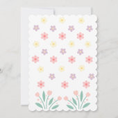 Schattigee Bloemen Tiny Hopper Bunny Baby shower Kaart (Achterkant)