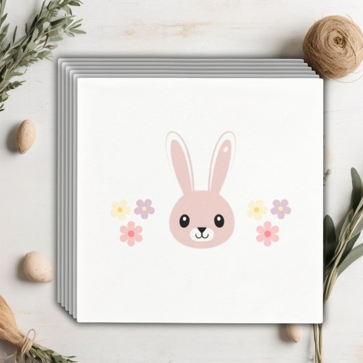 Schattigee Bloemen Tiny Hopper Bunny Baby shower Servet