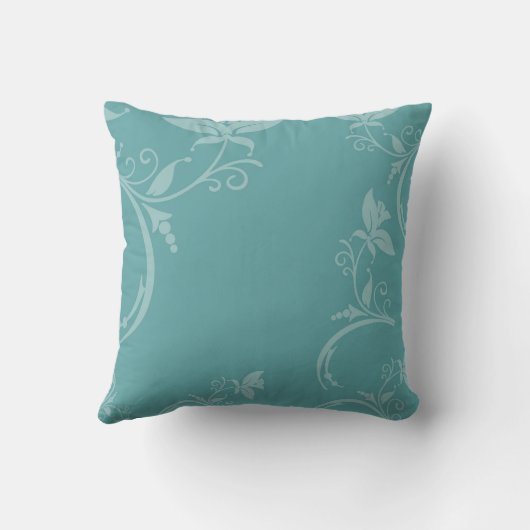 Schattigee Bloemen Turquoise Uil Sierkussen (Achterkant)