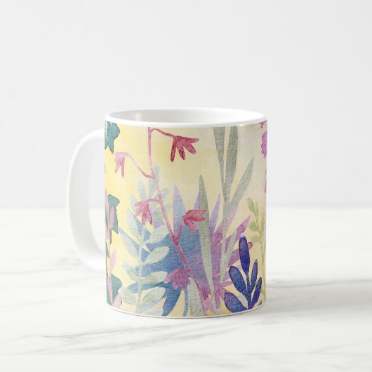 Schattigee bloemen van bloempastel koffiemok (Voorkant links)