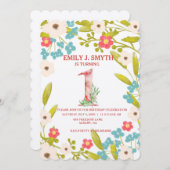 Schattigee Bloemen Verjaardagsfeestuitnodiging voo Kaart (Voorkant / Achterkant)