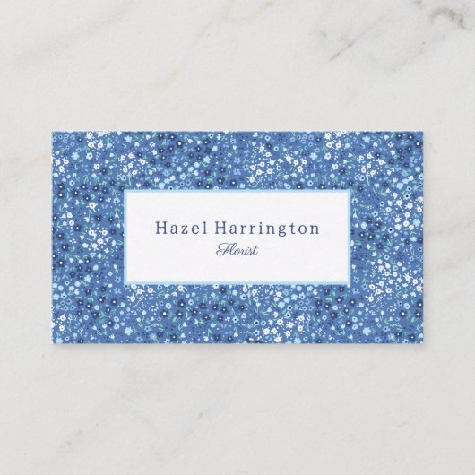 Schattigee Bloemen Visitekaartje  Blues (Voorkant)