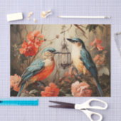 Schattigee bloemen vogelliefhebbers Tissue Paper Tissuepapier (Craft)