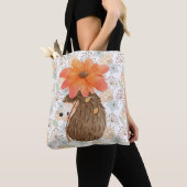 Schattigee Bloemen Waterverf Hedgehog Tote Bag (Dichtbij)