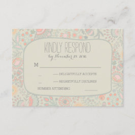 Schattigee Bloemen Wedding RSVP Kaarten Kaartje