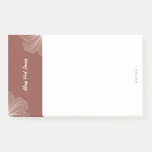 Schattigee bloemenbaksteenroest post-it® notes (Voorkant)