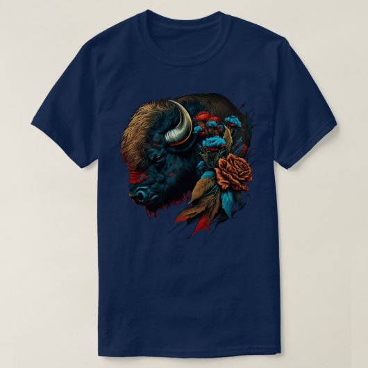 Schattigee bloemenbizon t-shirt (Design voorkant)