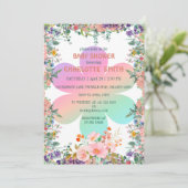 Schattigee bloemenbloem zomergradiënt baby shower kaart (Staand voorkant)