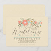 Schattigee bloemenbruiloft kaart (Voorkant / Achterkant)