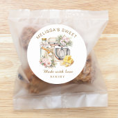 Schattigee Bloemencake Mixer Ingrediënten Bakkerij Ronde Sticker