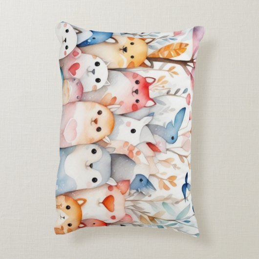 Schattigee bloemendieren schattig ontwerp accent kussen (Achterkant (Verticaal))