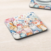 Schattigee bloemendieren schattig ontwerp bier onderzetter (Linkerzijde)