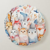 Schattigee bloemendieren schattig ontwerp rond kussen (Achterkant)