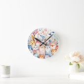 Schattigee bloemendieren schattig ontwerp ronde klok (Huis)