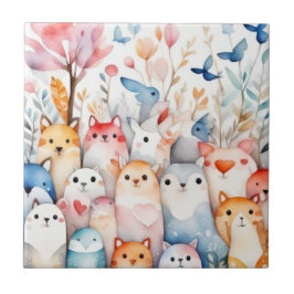 Schattigee bloemendieren schattig ontwerp tegeltje