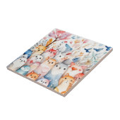 Schattigee bloemendieren schattig ontwerp tegeltje (Zijkant)