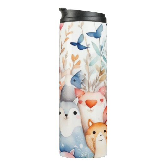 Schattigee bloemendieren schattig ontwerp thermosbeker (Geroteerd rechts)