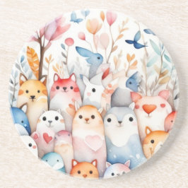 Schattigee bloemendieren schattig ontwerp zandsteen onderzetter