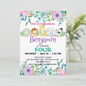 Schattigee Bloemendierentuin oerwoud Dieren Verjaa Kaart (Staand voorkant)