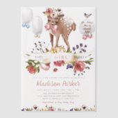 Schattigee bloemenherten Baby shower Vellum Uitnodigingen (Voorkant)