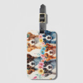 Schattigee Bloemenhond Bagagelabel (Voorkant (verticaal))